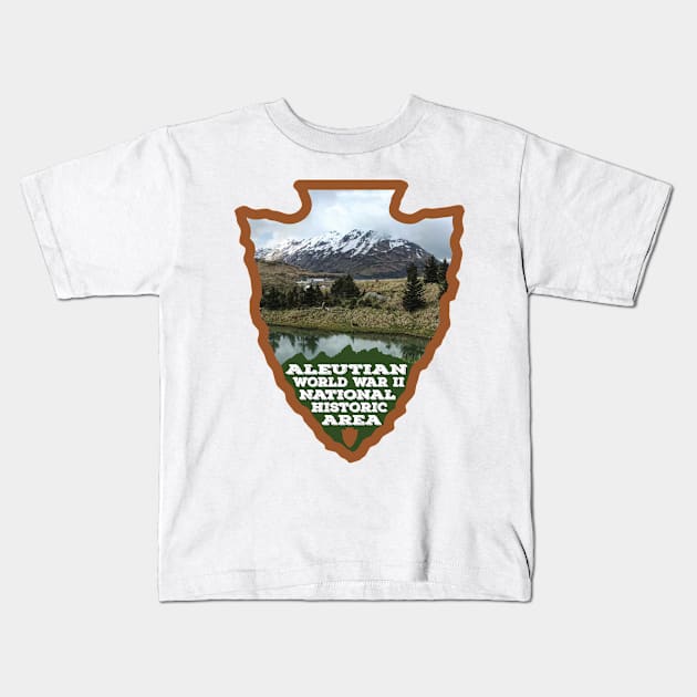 Aleutian World War II National Historic Area photo arrowhead Kids T-Shirt by nylebuss